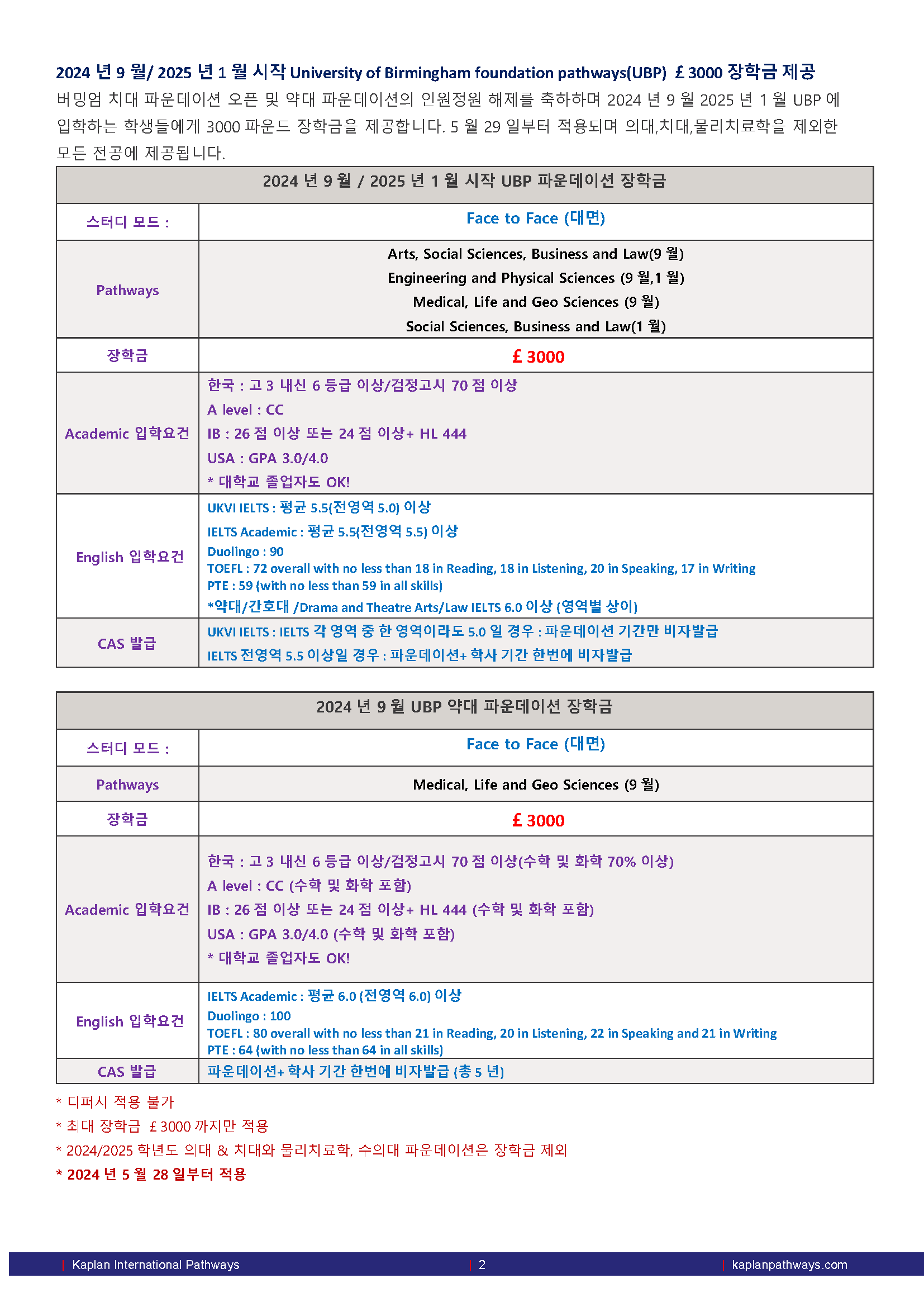 (UK)Kaplan-Pathways-Newsletter 치대 파운데이션 오픈 및 버밍엄 대학부설 파운데이션 장학금 업데이트!_Page_2.png